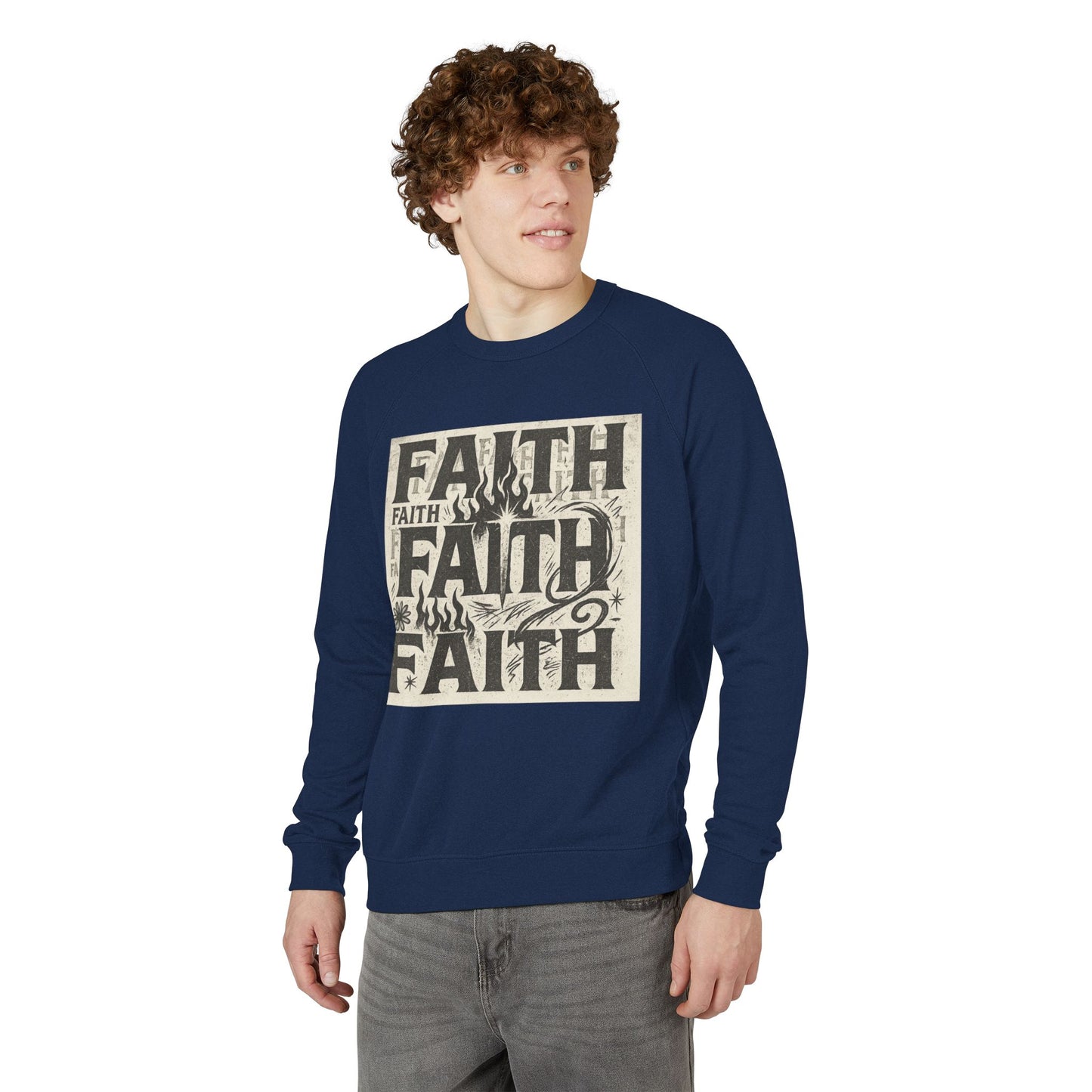Faith Inspired Unisex Raglan Crewneck, Cozy Sweatshirt, Inspirational Gift, Christian Apparel, Everyday Comfort, Trendy Casual Wear