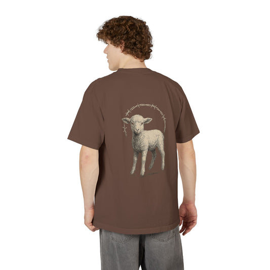 Artistic Unisex Drop-Shoulder T-Shirt - Vintage Sheep Design, Casual Wear, Gift for Animal Lovers, Unique Graphic Tee, Eco-Friendly Fashion