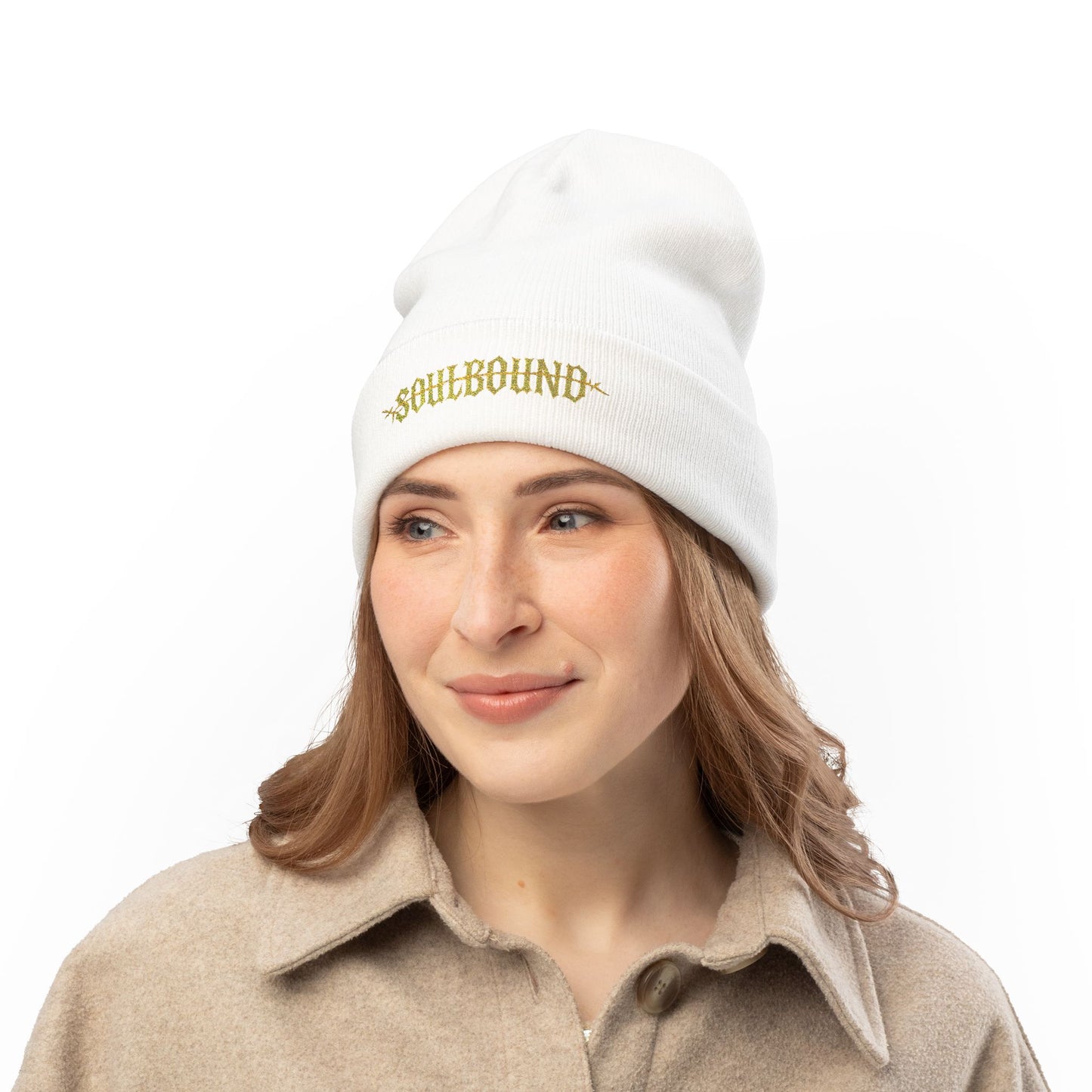 Soulbound Embroidered Knit Beanie | Cozy Winter Hat, Stylish Gift, Casual Accessory, Unisex Beanie, Fall Fashion