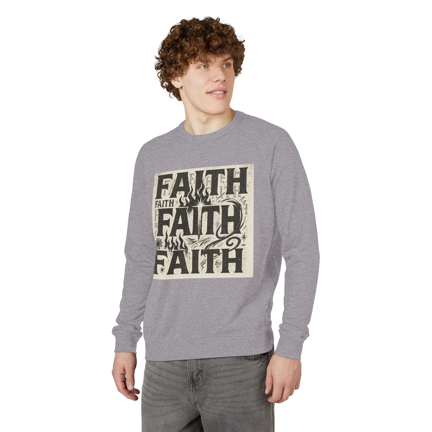 Faith Inspired Unisex Raglan Crewneck, Cozy Sweatshirt, Inspirational Gift, Christian Apparel, Everyday Comfort, Trendy Casual Wear