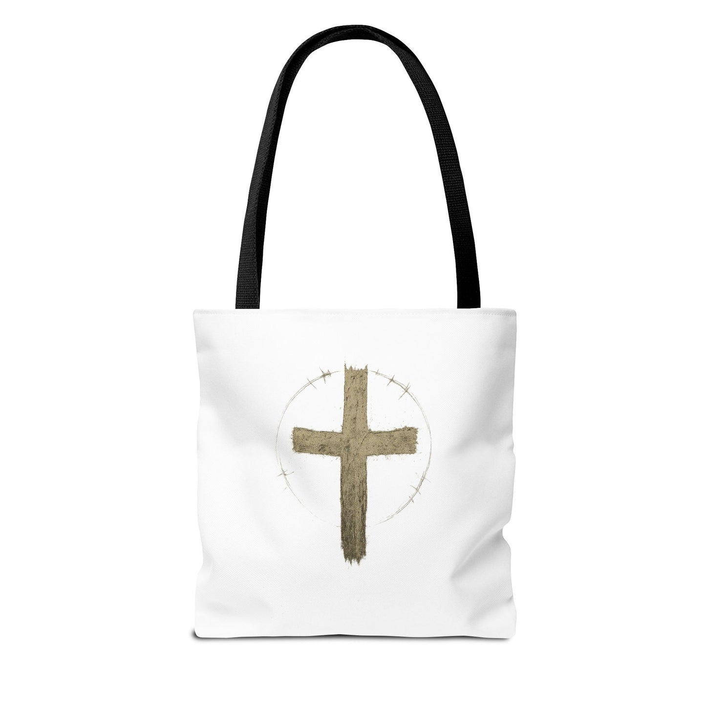 Religious Tote Bag with Sheep Design, Christian Tote, Cross Print Bag, Faith-Inspired Carryall, Unique Church Bag, Spiritual Gift