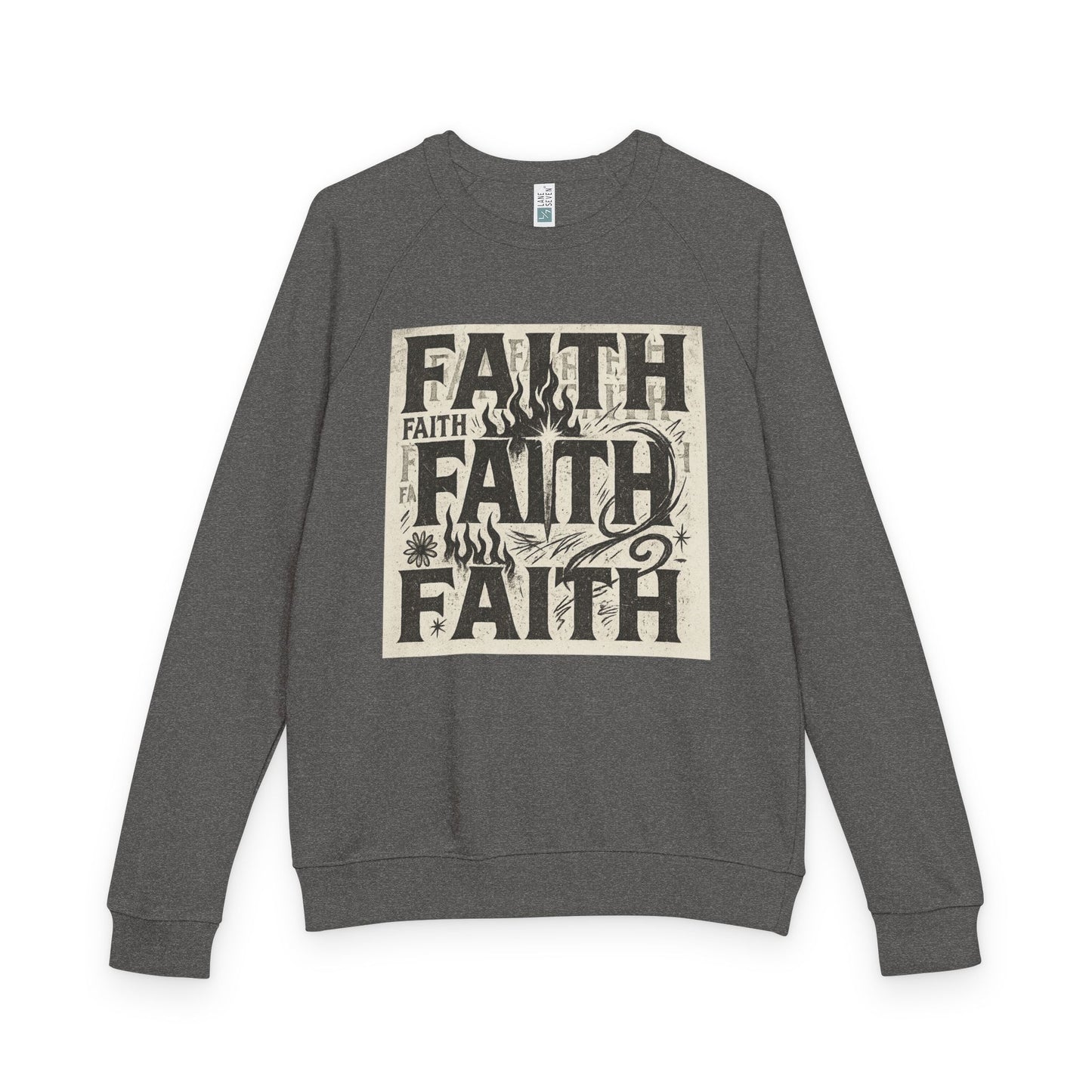 Faith Inspired Unisex Raglan Crewneck, Cozy Sweatshirt, Inspirational Gift, Christian Apparel, Everyday Comfort, Trendy Casual Wear