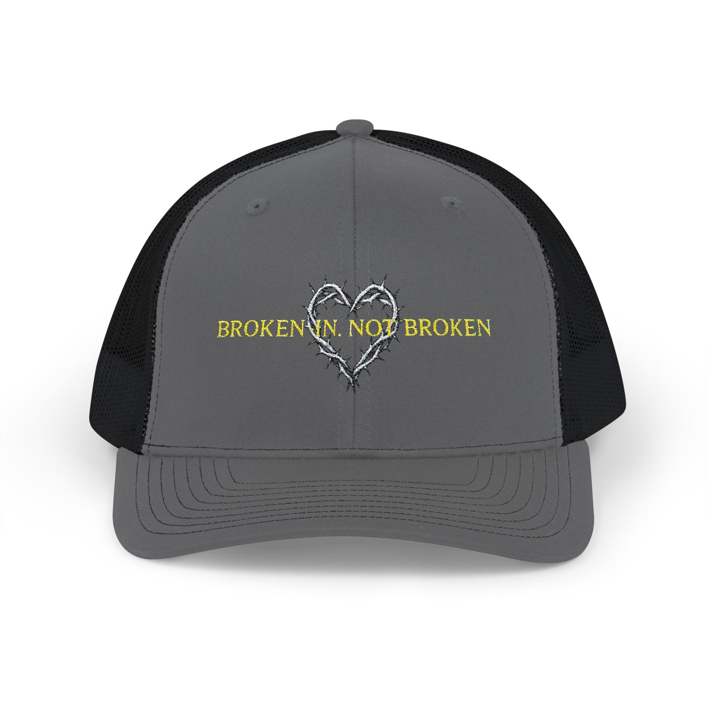 Broken Not Broken Snapback Trucker Cap, Recovery Hat, Motivational Gift, Embroidered Cap, Casual Gear, Father's Day Cap