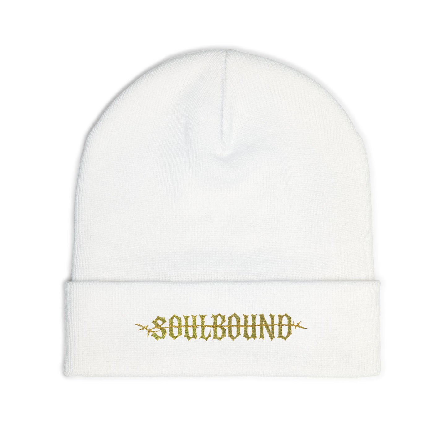 Soulbound Embroidered Knit Beanie | Cozy Winter Hat, Stylish Gift, Casual Accessory, Unisex Beanie, Fall Fashion