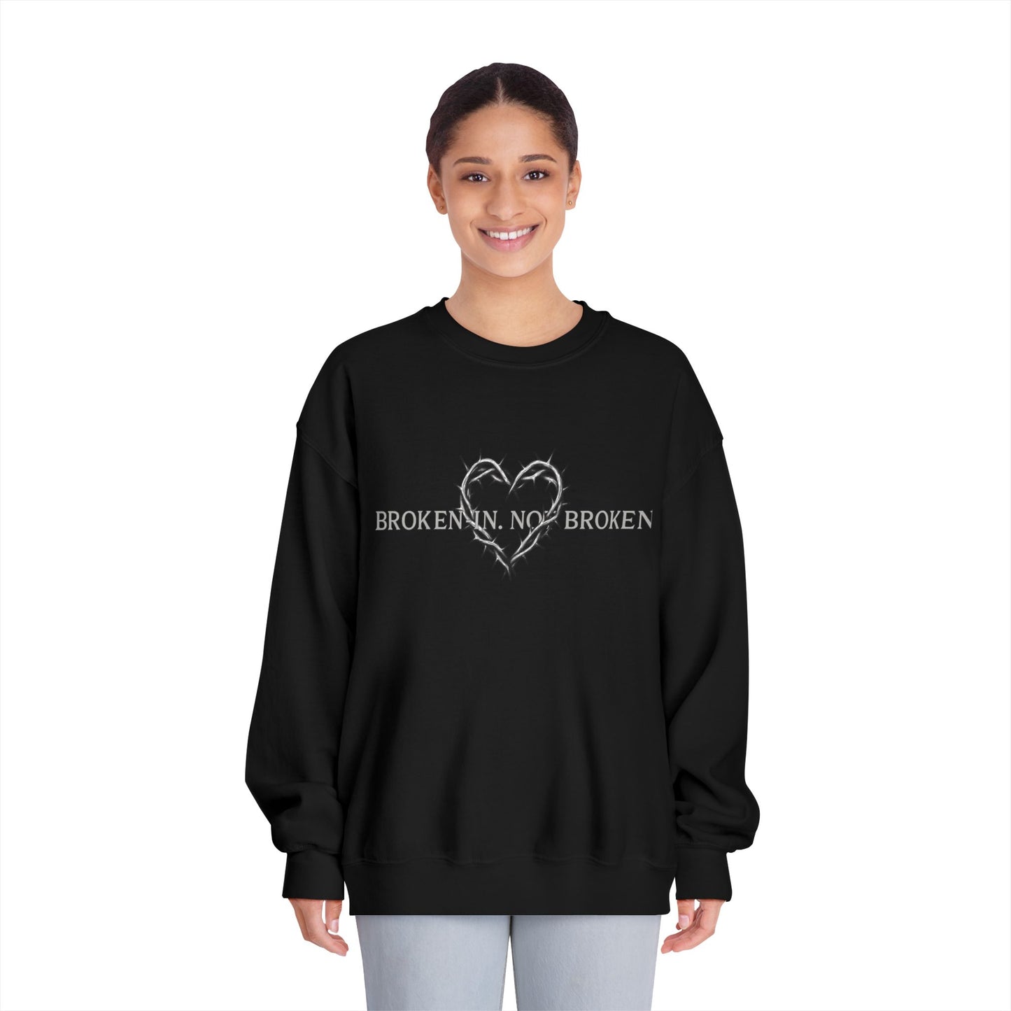 Broken Heart Sweatshirt, Cozy Crewneck, Unisex Fashion, Gift for Him/Her, Fall Winter Essential, Motivational Apparel, Casual Wear