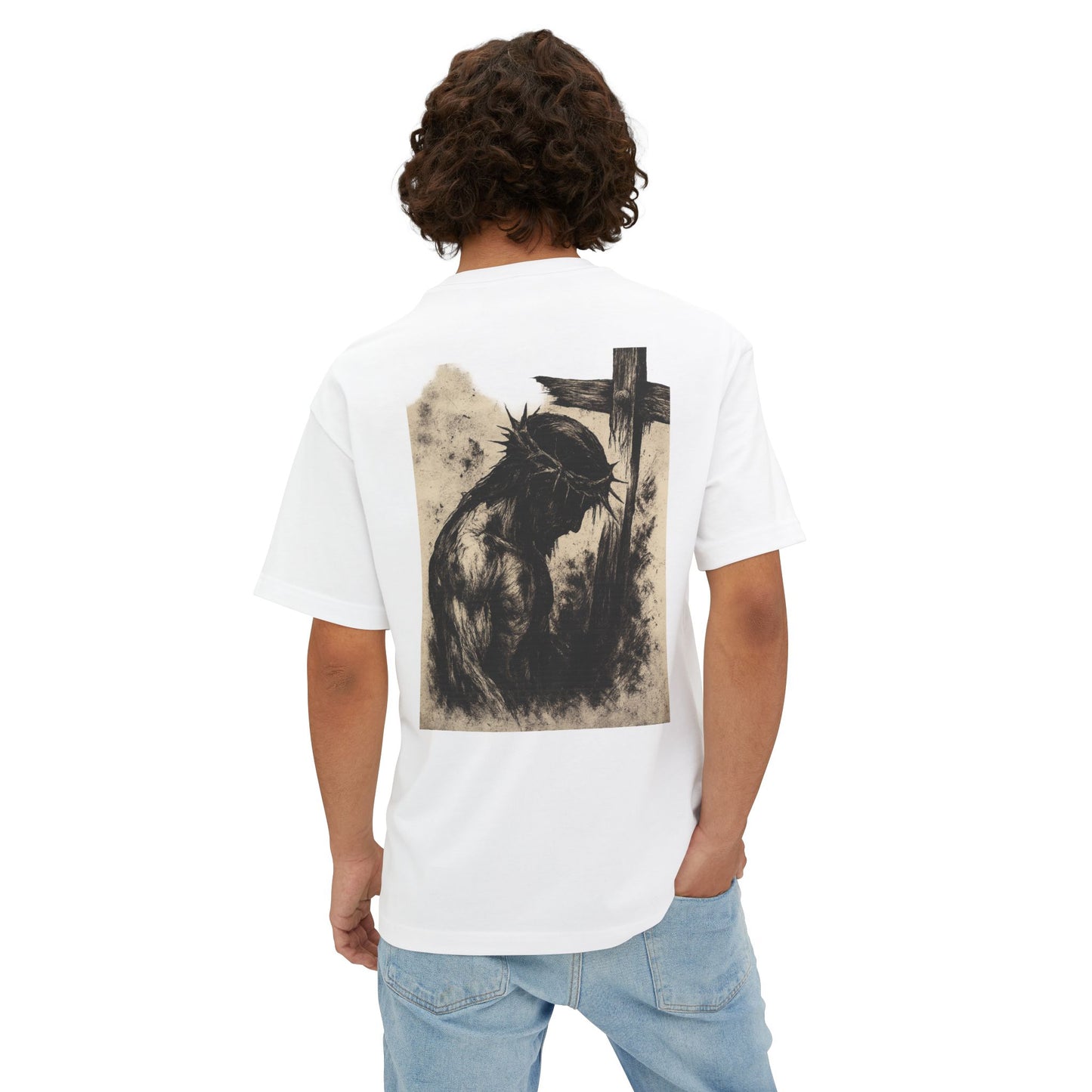 Christian Themed Unisex Oversized Boxy Tee - Faith, Inspirational Gift, Religious Apparel, Casual Wear, Everyday Comfort