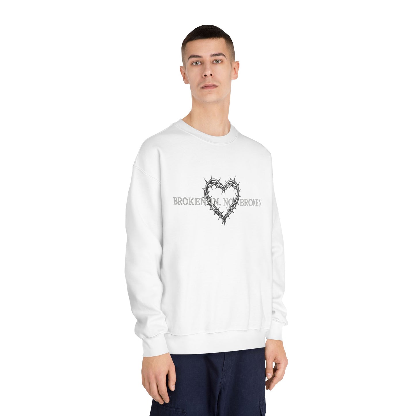 Broken Heart Sweatshirt, Cozy Crewneck, Unisex Fashion, Gift for Him/Her, Fall Winter Essential, Motivational Apparel, Casual Wear