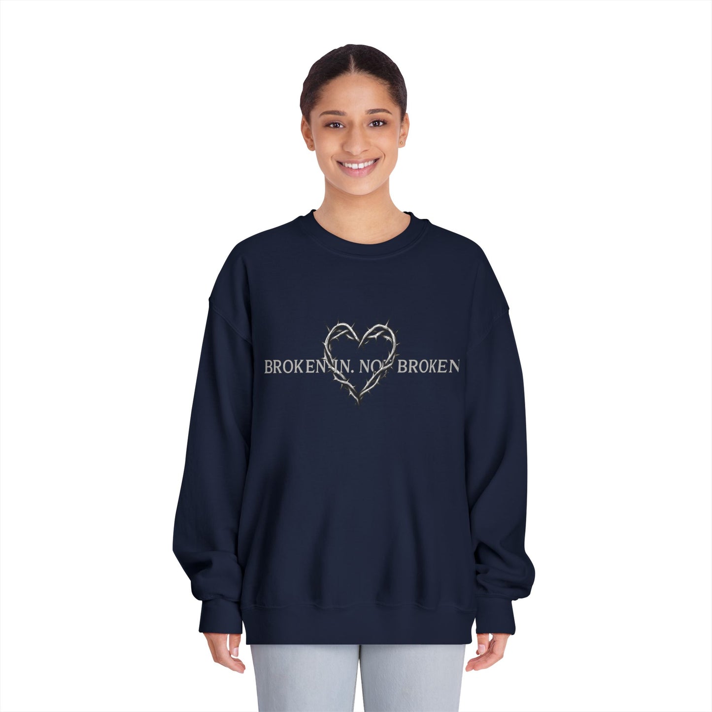 Broken Heart Sweatshirt, Cozy Crewneck, Unisex Fashion, Gift for Him/Her, Fall Winter Essential, Motivational Apparel, Casual Wear