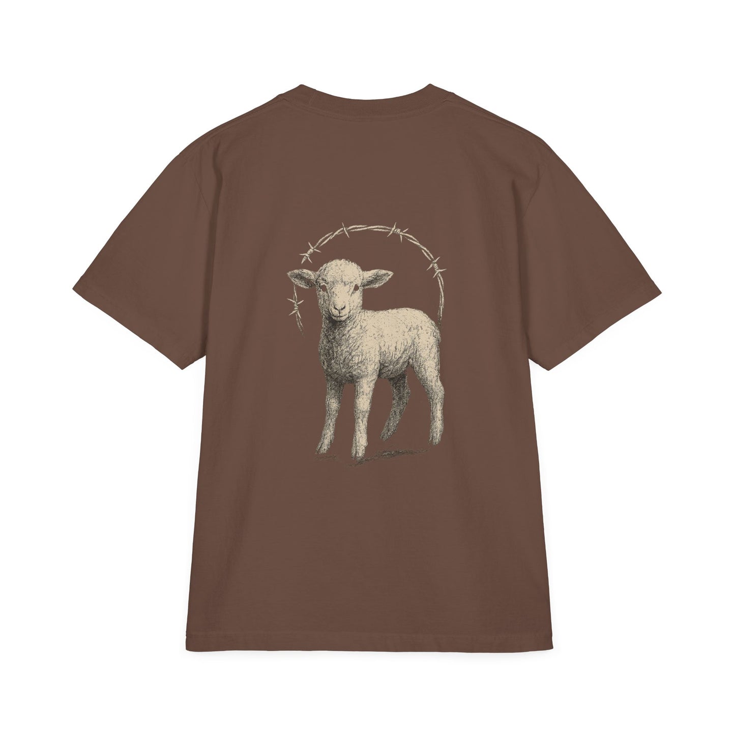 Artistic Unisex Drop-Shoulder T-Shirt - Vintage Sheep Design, Casual Wear, Gift for Animal Lovers, Unique Graphic Tee, Eco-Friendly Fashion