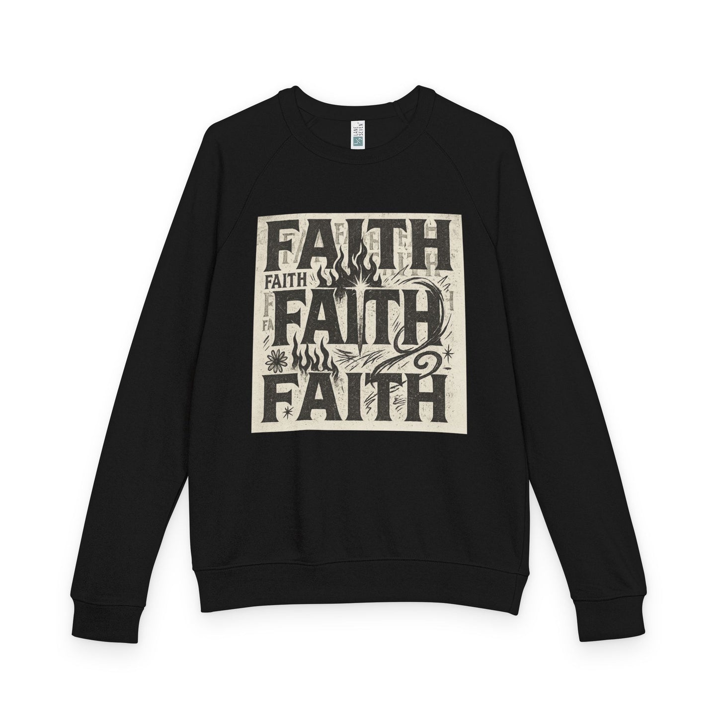 Faith Inspired Unisex Raglan Crewneck, Cozy Sweatshirt, Inspirational Gift, Christian Apparel, Everyday Comfort, Trendy Casual Wear