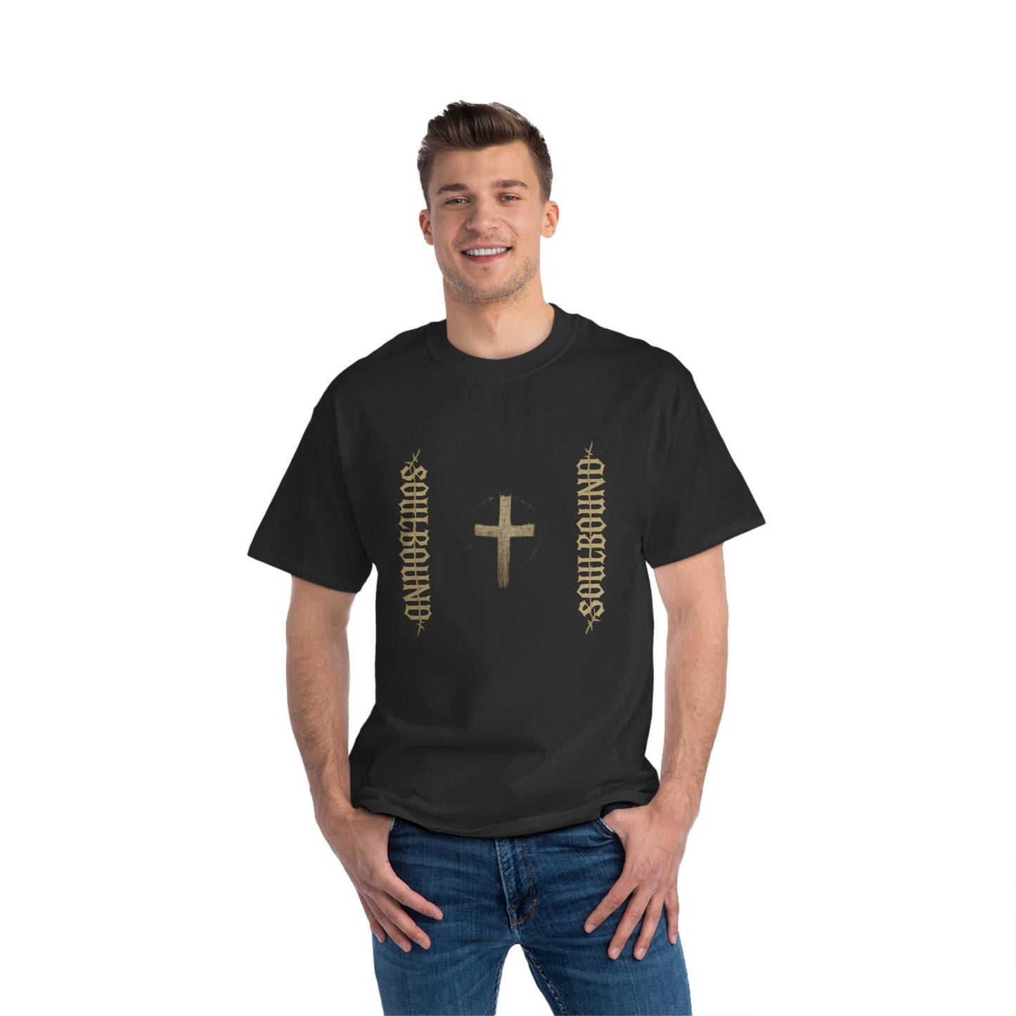Soulbound Cross Graphic Tee, Faith Shirt for Believers, Christian Apparel, Casual Wear, Spiritual Gifts