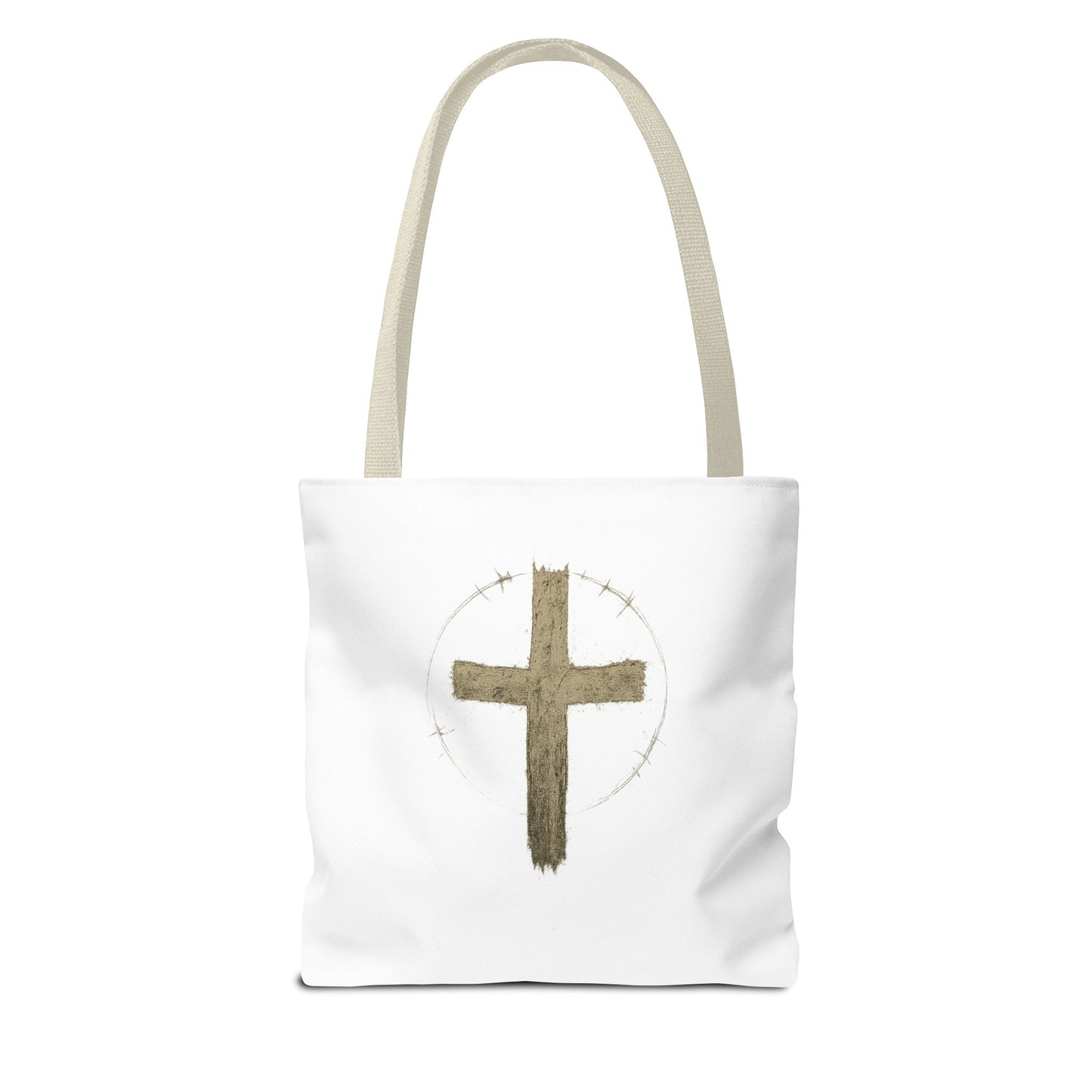 Religious Tote Bag with Sheep Design, Christian Tote, Cross Print Bag, Faith-Inspired Carryall, Unique Church Bag, Spiritual Gift