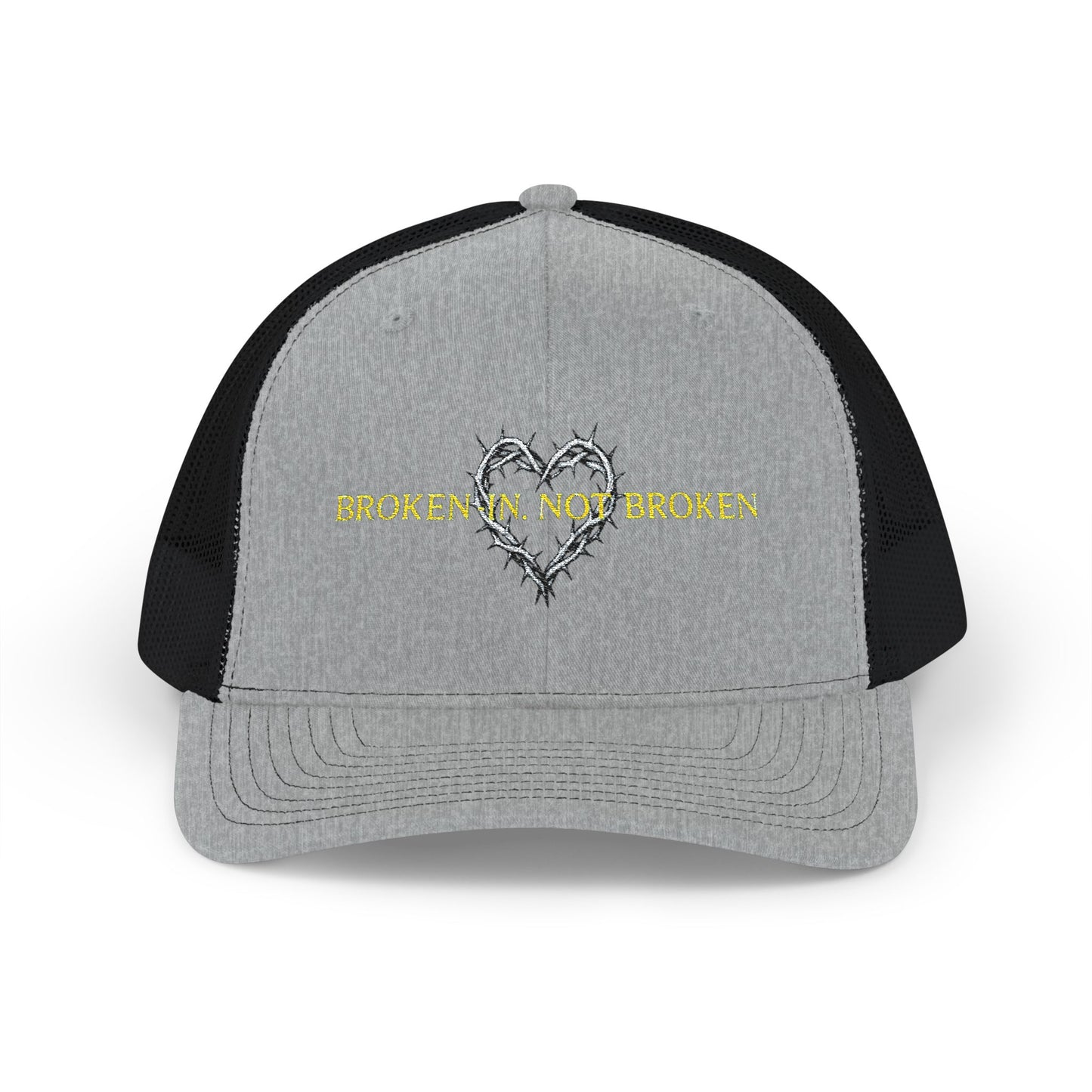 Broken Not Broken Snapback Trucker Cap, Recovery Hat, Motivational Gift, Embroidered Cap, Casual Gear, Father's Day Cap