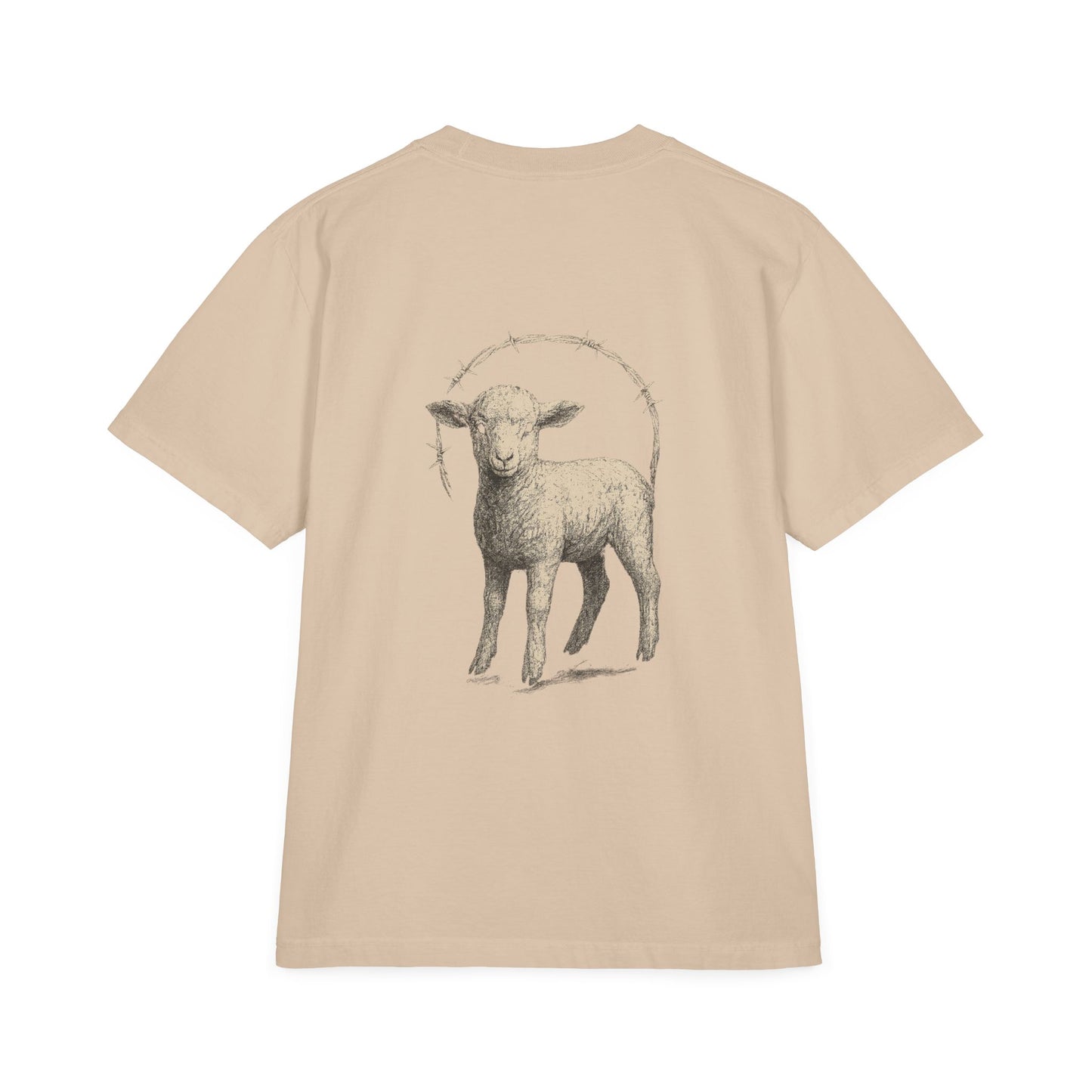 Artistic Unisex Drop-Shoulder T-Shirt - Vintage Sheep Design, Casual Wear, Gift for Animal Lovers, Unique Graphic Tee, Eco-Friendly Fashion