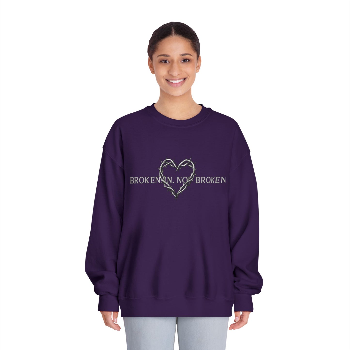 Broken Heart Sweatshirt, Cozy Crewneck, Unisex Fashion, Gift for Him/Her, Fall Winter Essential, Motivational Apparel, Casual Wear