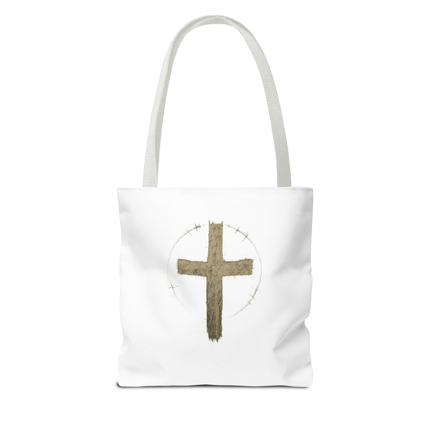 Religious Tote Bag with Sheep Design, Christian Tote, Cross Print Bag, Faith-Inspired Carryall, Unique Church Bag, Spiritual Gift