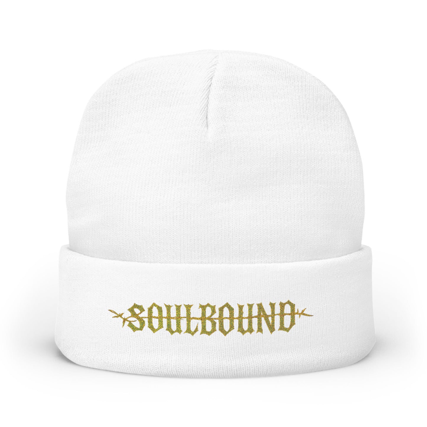 Soulbound Embroidered Knit Beanie | Cozy Winter Hat, Stylish Gift, Casual Accessory, Unisex Beanie, Fall Fashion