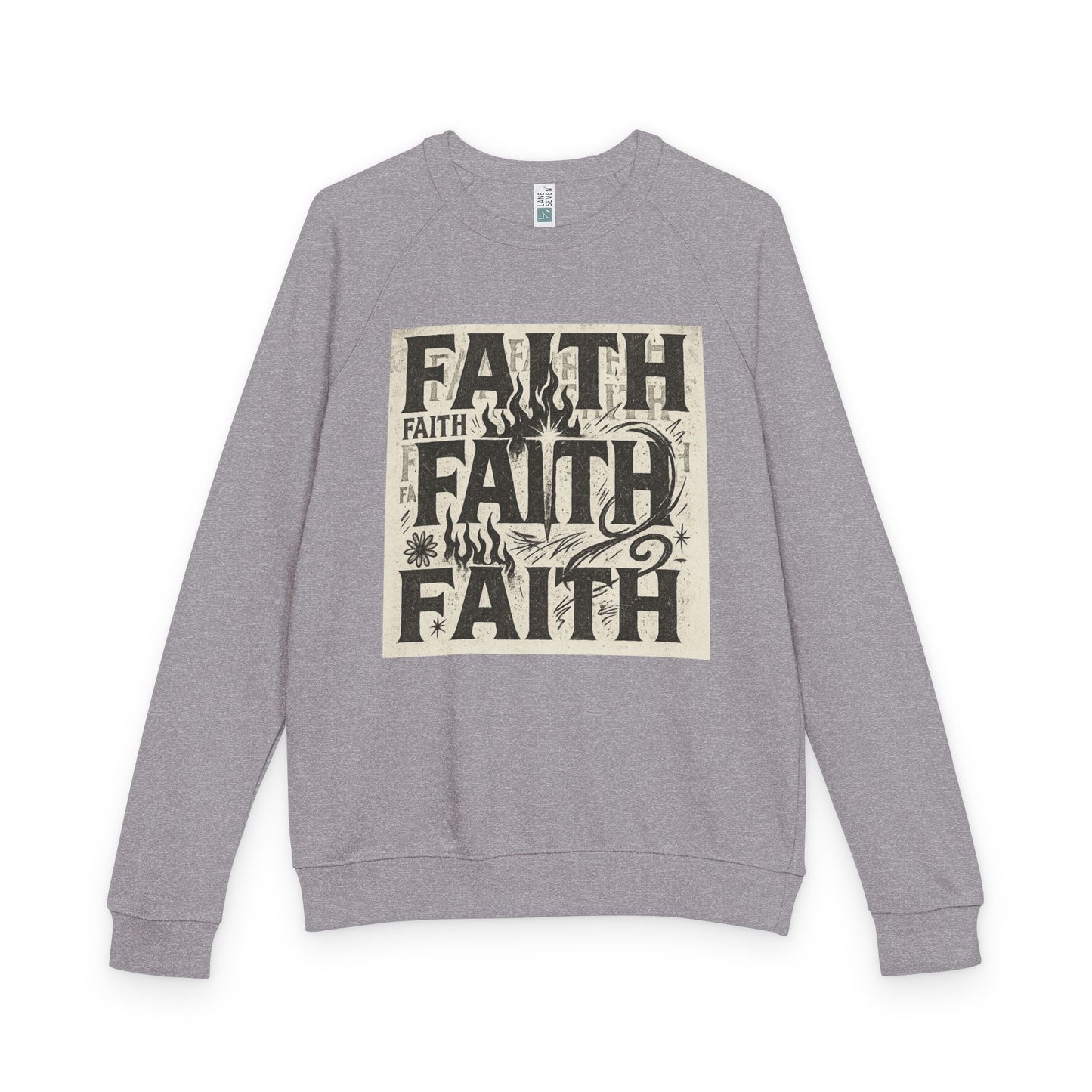 Faith Inspired Unisex Raglan Crewneck, Cozy Sweatshirt, Inspirational Gift, Christian Apparel, Everyday Comfort, Trendy Casual Wear