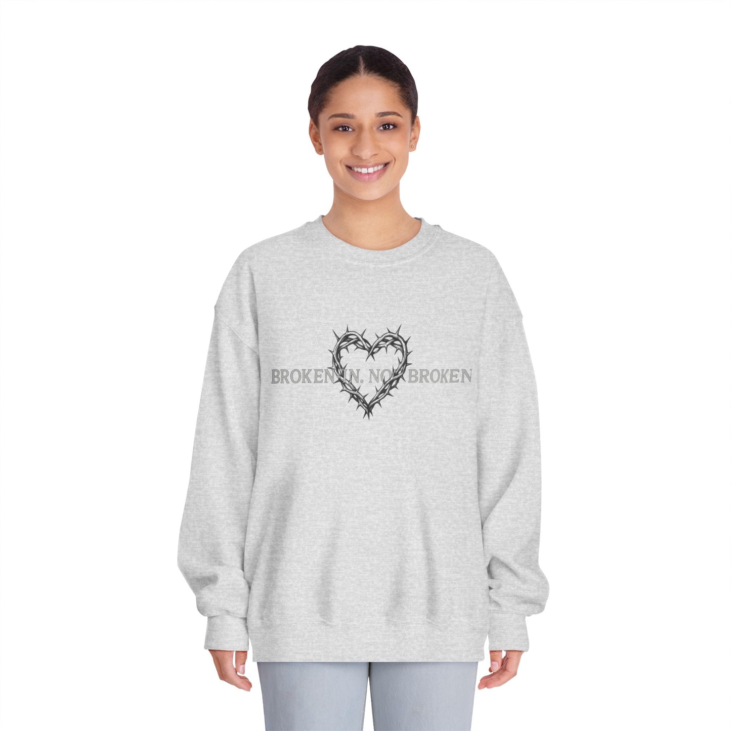 Broken Heart Sweatshirt, Cozy Crewneck, Unisex Fashion, Gift for Him/Her, Fall Winter Essential, Motivational Apparel, Casual Wear