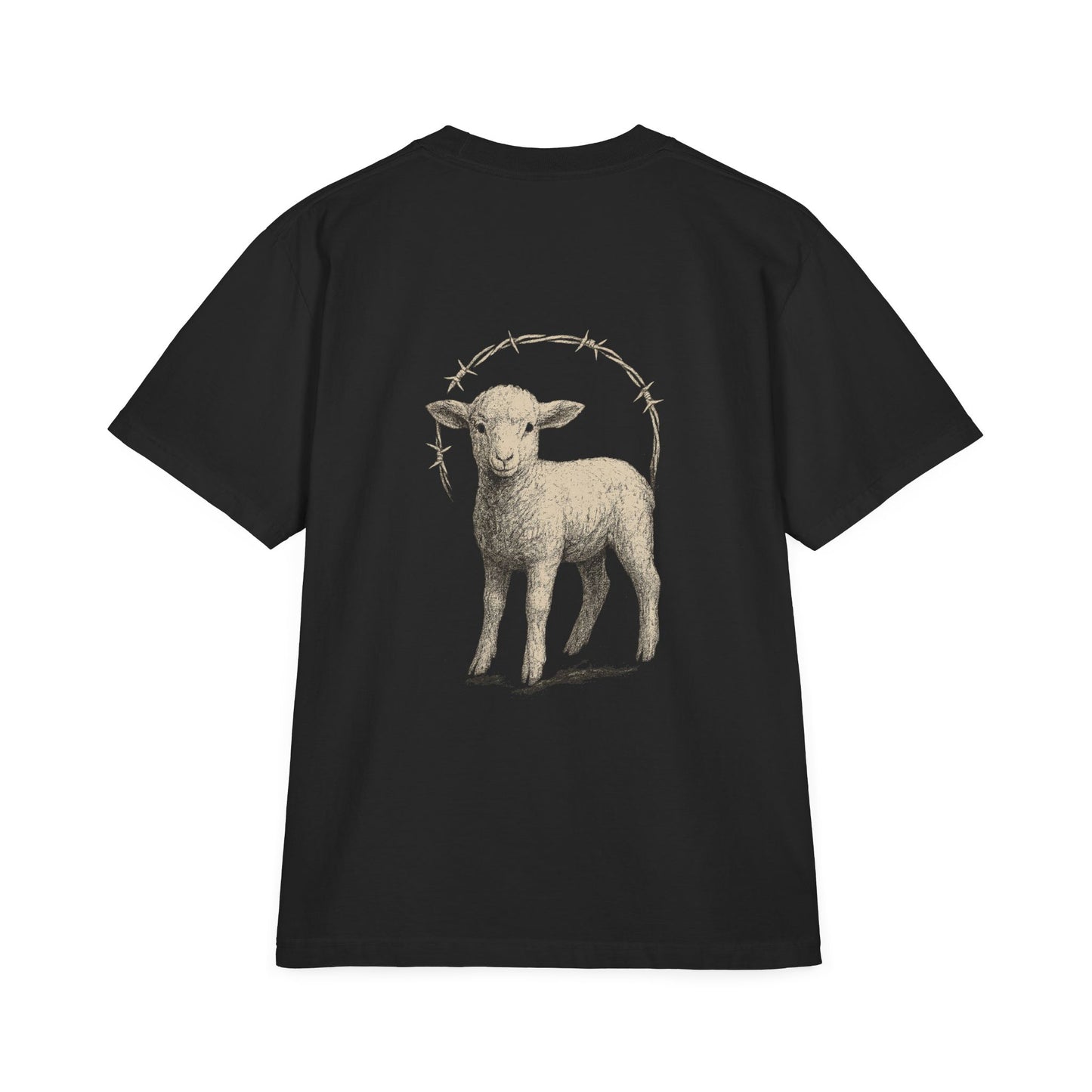 Artistic Unisex Drop-Shoulder T-Shirt - Vintage Sheep Design, Casual Wear, Gift for Animal Lovers, Unique Graphic Tee, Eco-Friendly Fashion