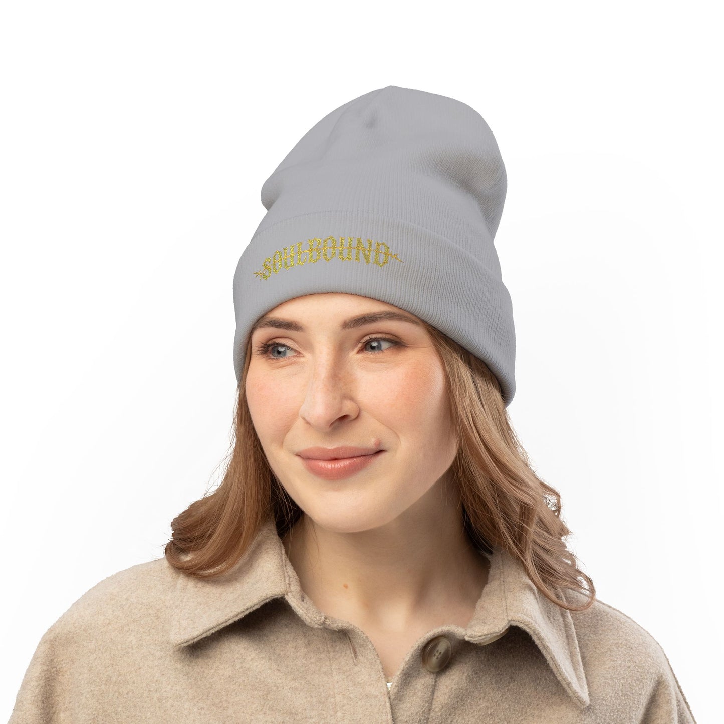 Soulbound Embroidered Knit Beanie | Cozy Winter Hat, Stylish Gift, Casual Accessory, Unisex Beanie, Fall Fashion