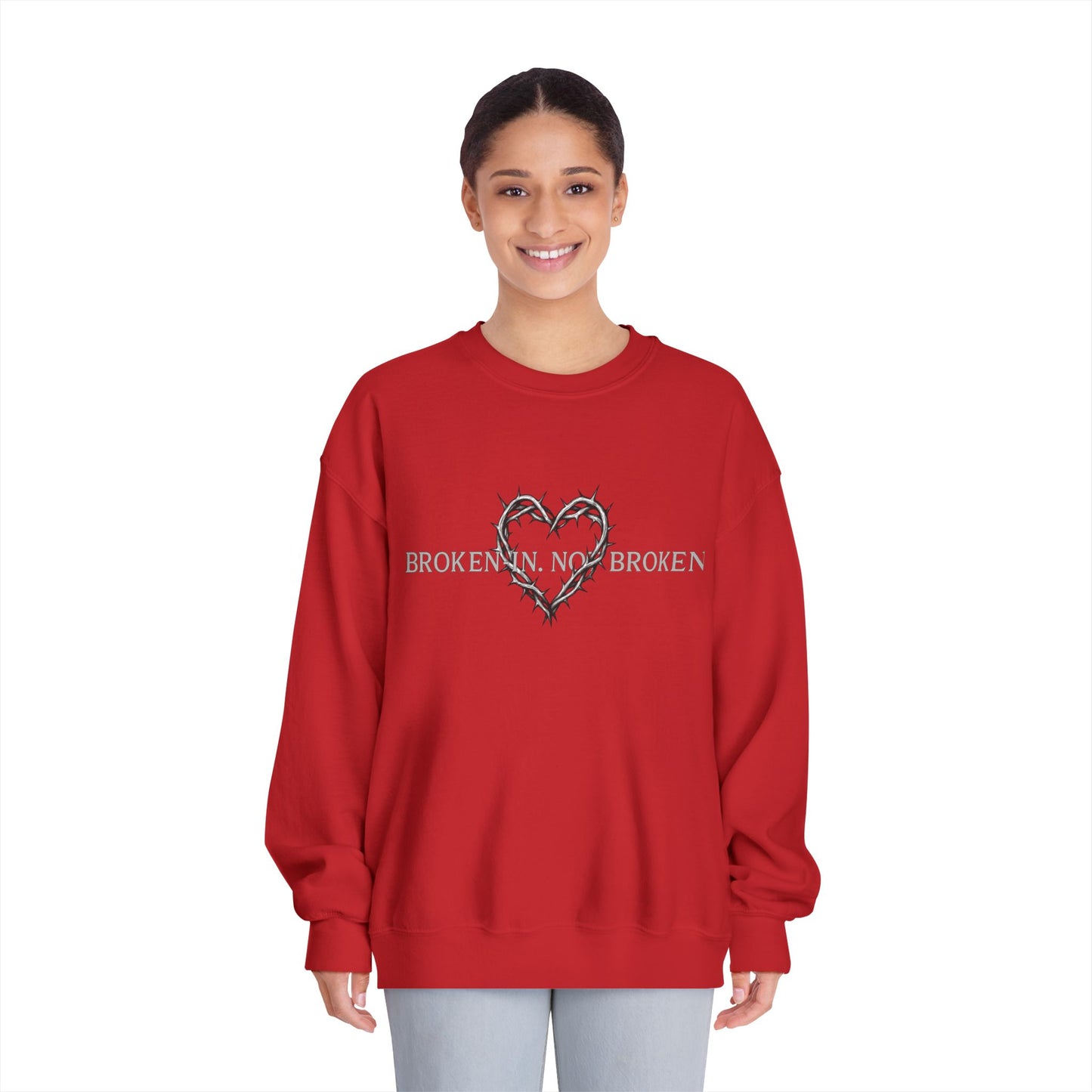 Broken Heart Sweatshirt, Cozy Crewneck, Unisex Fashion, Gift for Him/Her, Fall Winter Essential, Motivational Apparel, Casual Wear