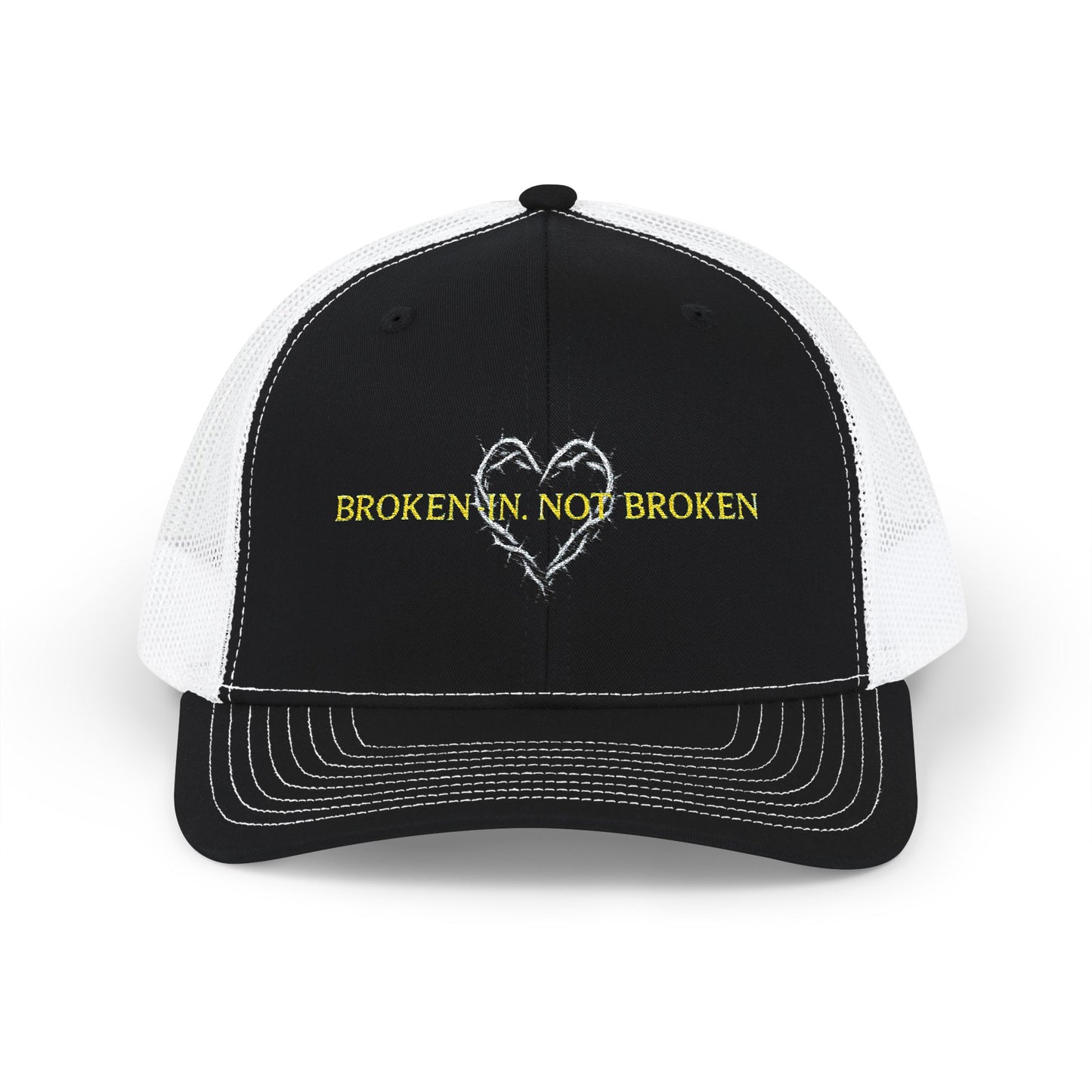 Broken Not Broken Snapback Trucker Cap, Recovery Hat, Motivational Gift, Embroidered Cap, Casual Gear, Father's Day Cap
